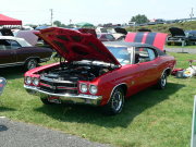 1970 RED CHEVELLE WITH BLACK STRIPES